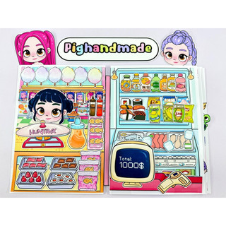 Đồ chơi bóc dán Siêu thị Mini chủ đề Kpop Demon đáng yêu - búp bê giấy Pighandmade
