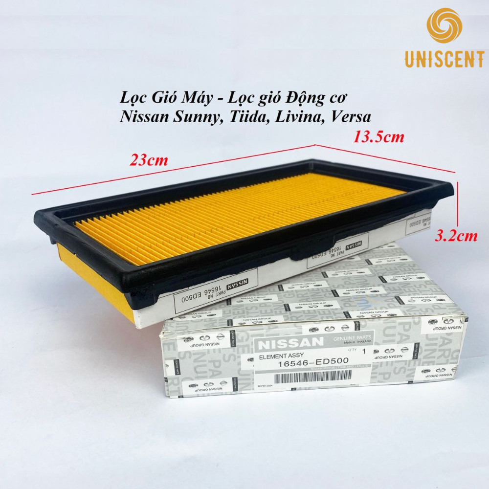 Lọc Gió Động Cơ NISSAN Sunny/ Tiida/ Livina/ Versa/ Bluebird (16546ED500)- Chính Hãng OEM Nissan
