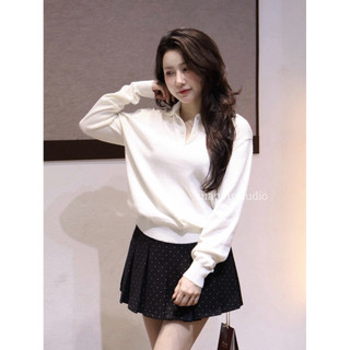𝐏𝐡𝐢𝐞𝐧 | (Sẵn) W8035 Áo Polo Len Mịn Form Vừa Vặn Có Bo Nhẹ