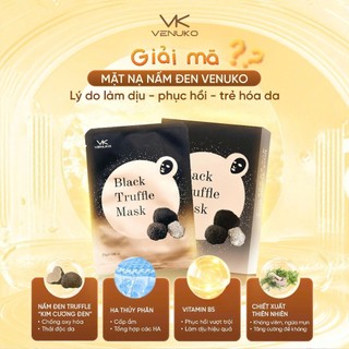Mặt Nạ Nấm Đen Venuko Black Truffle Mask – Phục Hồi Da, Cấp Ẩm Sâu, Làm Dịu – Da Sáng Mịn Căng Bóng