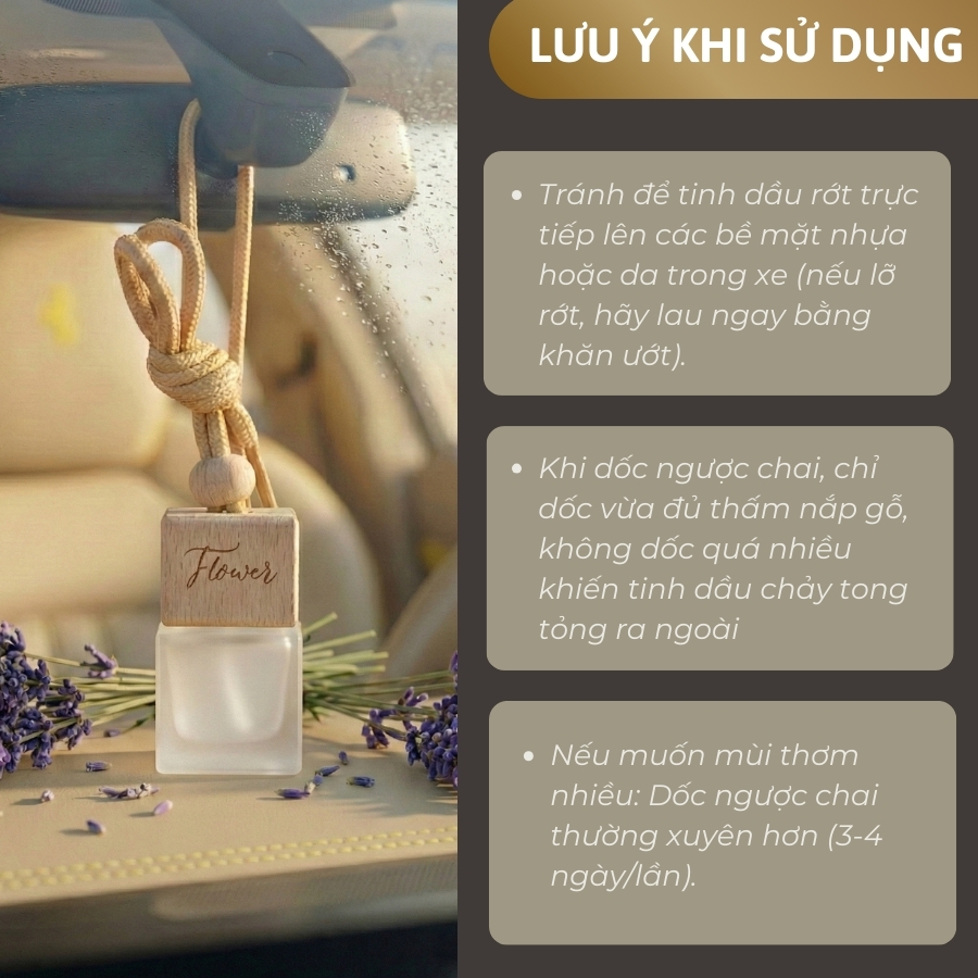 Tinh Dầu Nước Hoa Treo Xe / Tủ Quần Áo Letitia Hương Geranium (Hoa Phong Lữ) Khử Mùi, Chống Say Xe