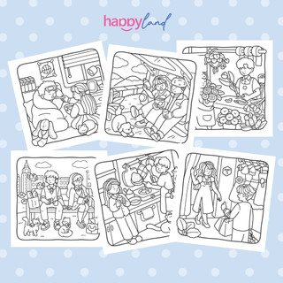 Bộ Tranh Tô Màu Love Moments 42 Tranh, Giấy dày 200gsm Quyển A4 A5, Phù Hợp Màu Marker, Acrylic, Chì Màu, Sáp Màu