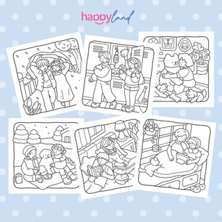 Bộ Tranh Tô Màu Love Moments 42 Tranh, Giấy dày 200gsm Quyển A4 A5, Phù Hợp Màu Marker, Acrylic, Chì Màu, Sáp Màu