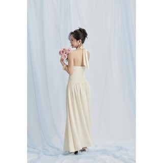 Đầm Nữ EIGUNT Cổ Đổ Chiết Eo Dáng Dài Xòe Hở Lưng Sang Trọng GOÛT DE JUN