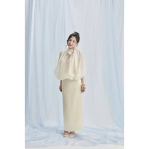 Đầm Nữ PREGOS Hai Dây Cổ V Chiết Eo Dáng Dài Kèm Áo Choàng Sang Trọng GOÛT DE JUN