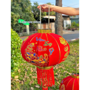 CẶP 2 TRÁI LỒNG ĐÈN NHUNG ĐỎ TREO TẾT 🧧