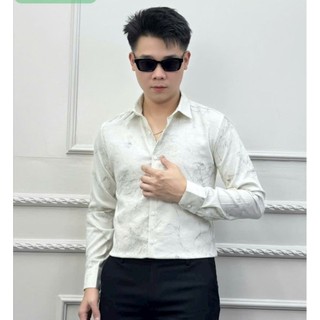 Áo sơ mi nam luxury cao cấp dài tay họa tiết vệt loang mã  31355