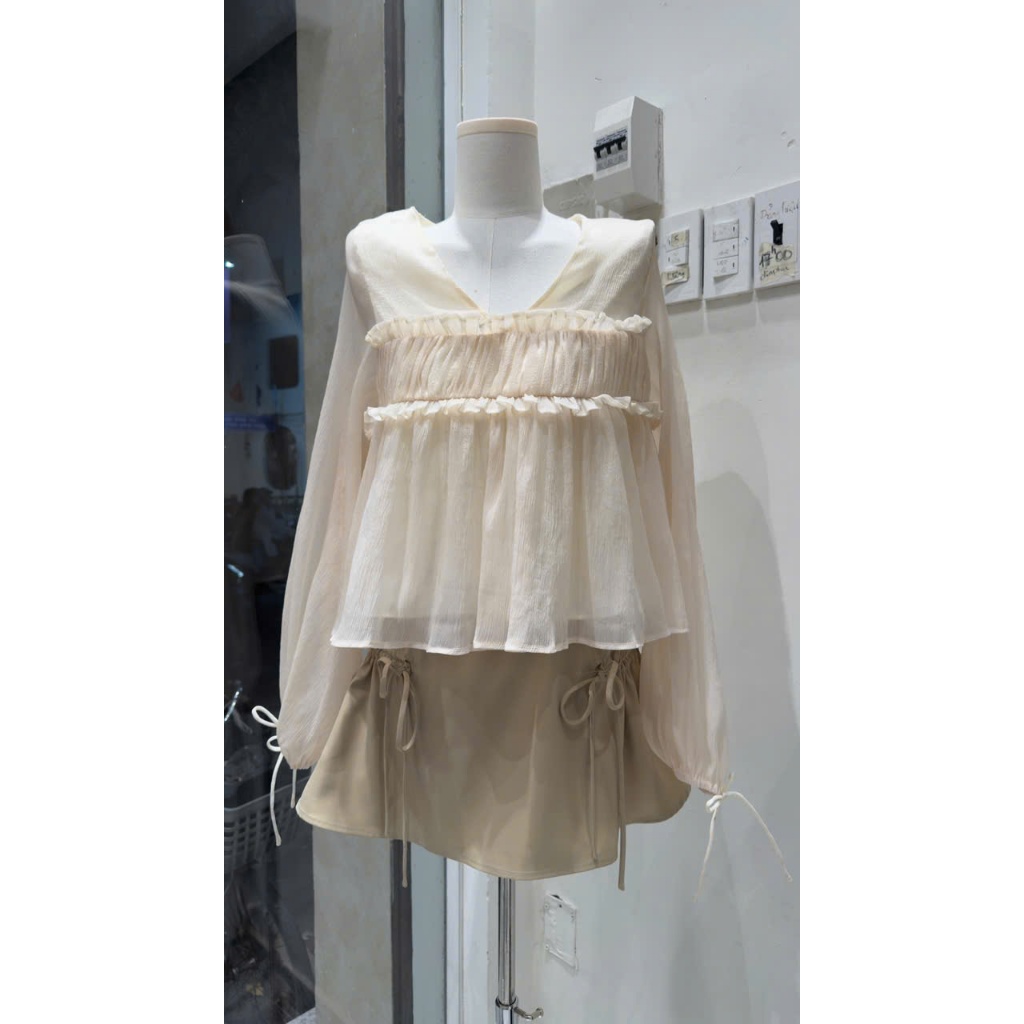 Chân Váy Nữ UNCOS SKIRT Form A Xòe Phối Túi Dây Rút Dễ Thương SECODEE