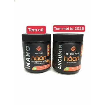 [Mẫu Mới] TINH BỘT NGHỆ NANO HÀ AN từ củ nghệ NẾP VÀNG Hũ 500g ,chính hãng cty
