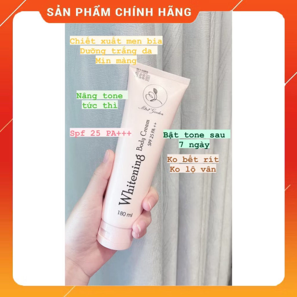 [MUA 1 TẶNG 1] Kem body men bia MINIGARDEN 150ml Whitening Body Cream nâng tone, dưỡng da, chống nắng tặng 1 mặt nạ