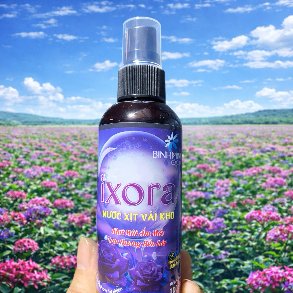 ( Flash Sale combo 6 chai)  XỊT XẢ VẢI KHÔ IXORA 100ml, XỊT THƠM QUẦN ÁO, LƯU HƯƠNG LÂU, KHỬ MÙI HIỆU QUẢ
