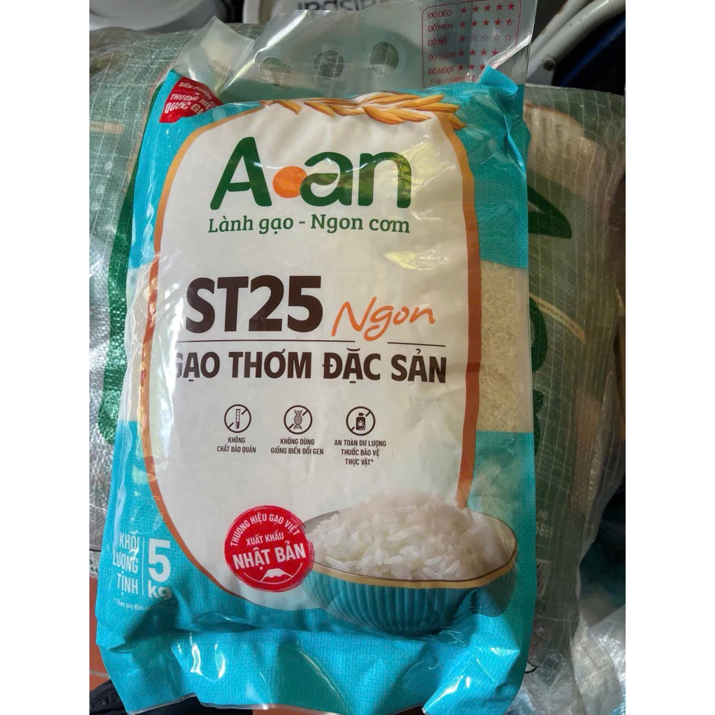 Gạo thơm A An ST25 (Bao 5 kg) – Gạo đặc sản Sóc Trăng nổi tiếng