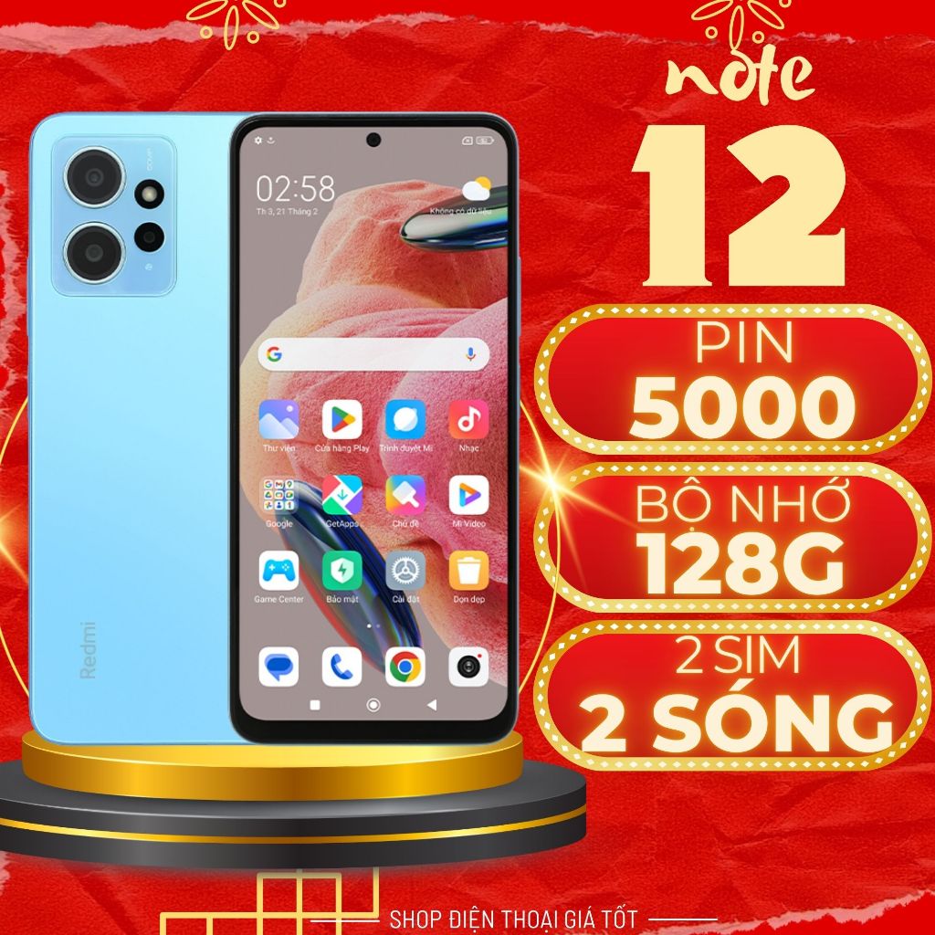 Điện thoại NOTE 12 Pin 5000mAh Ram 8G/128gb điện thoại giá rẻ tặng đầy ...