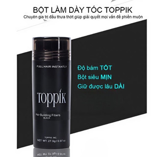 Bột Phủ Tóc Toppik 27.5g | Che Hói, Che Tóc Thưa | Làm Dày Tóc Tức Thì | Keratin Tự Nhiên Nam Nữ