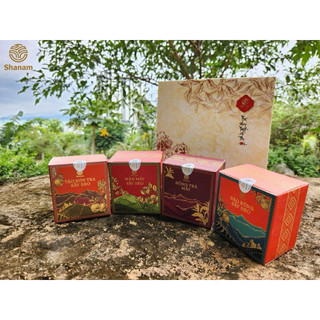 SET QUÀ HƯƠNG VỊ TÂY BẮC  SHANAM - SET TRÀ CỔ THỤ & HOA QUẢ SẤY DẺO CAO CẤP, SANG TRỌNG