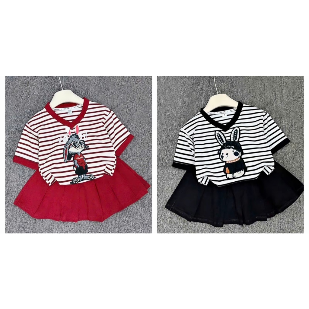 SÉT VÁY XẾP LY BÉ GÁI IN HÌNH CHUỘT  MICKY CHẤT MỀM MẠI CO GIÃN 4 CHIỀU sz 10-42kg