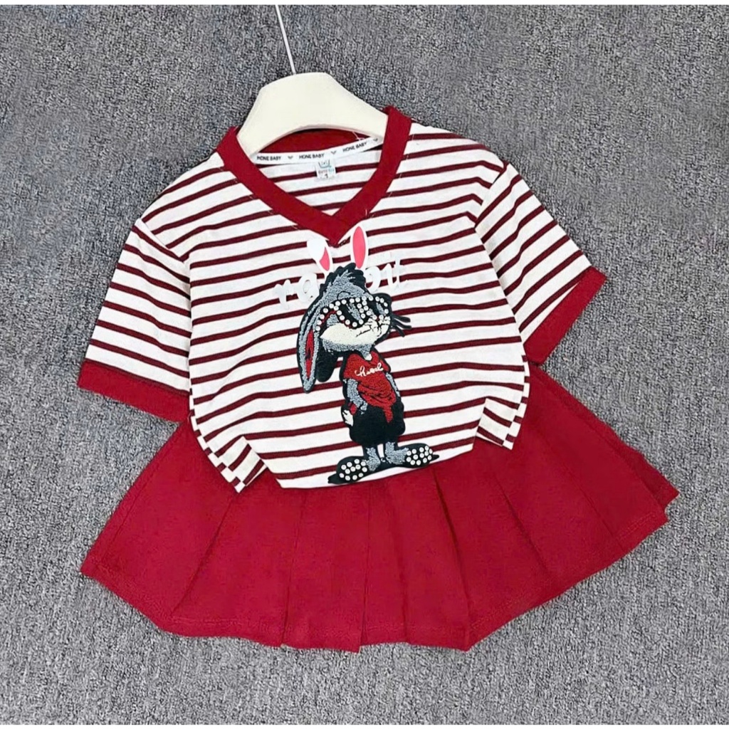 SÉT VÁY XẾP LY BÉ GÁI IN HÌNH CHUỘT  MICKY CHẤT MỀM MẠI CO GIÃN 4 CHIỀU sz 10-42kg