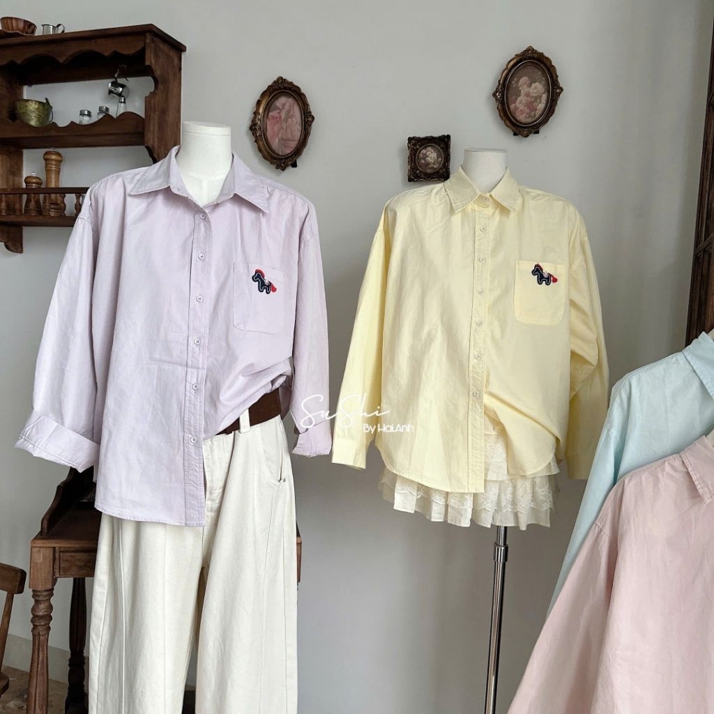 [𝑯𝒂 𝑨𝒏𝒉] Áo Sơ Mi Túi Tang Ngựa QCL1