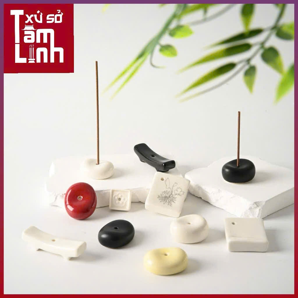 Đế Cắm Nhang Gốm Sứ Mini Kiểu Nhật Cao Cấp Phụ Kiện Cho Thiền Định, Trà Đạo, Decor Góc Làm Việc