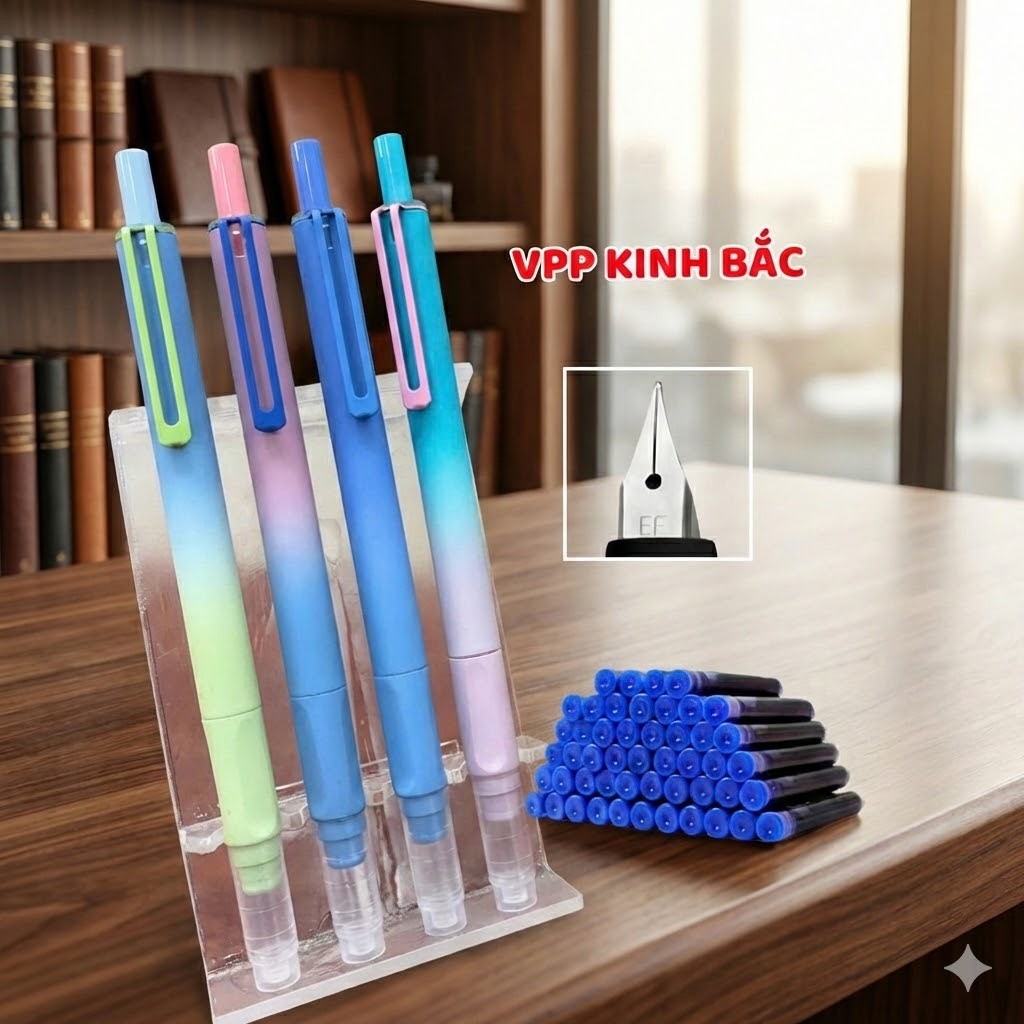 Bút Máy bấm F06 Ngòi EF 0.38 Viết Êm Không Gai Dành Cho Học Sinh Tiểu Học 1-5 màu ngẫu nhiên