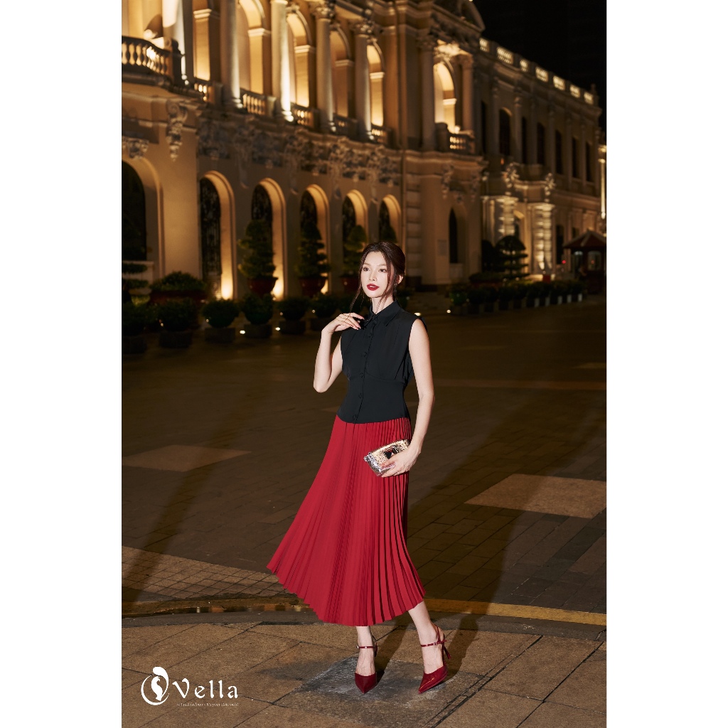 Áo peplum đen che bụng tôn dáng – đồ dự tiệc sang trọng nữ Vella VA24116