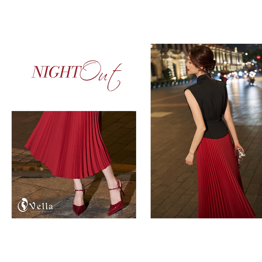 Áo peplum đen che bụng tôn dáng – đồ dự tiệc sang trọng nữ Vella VA24116