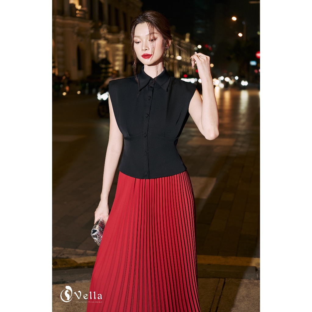 Áo peplum đen che bụng tôn dáng – đồ dự tiệc sang trọng nữ Vella VA24116