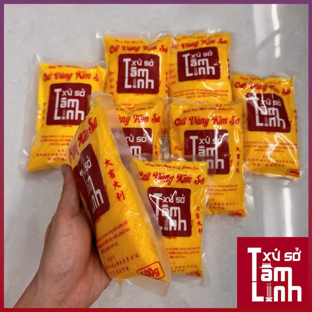 CÁT VÀNG KIM SA ĐỂ LƯ HƯƠNG HÀNG LOẠI 1 KHÔNG LEM, KHÔNG RA MÀU BỊCH 500G CẦU TÀI LỘC ĐẠI CÁT