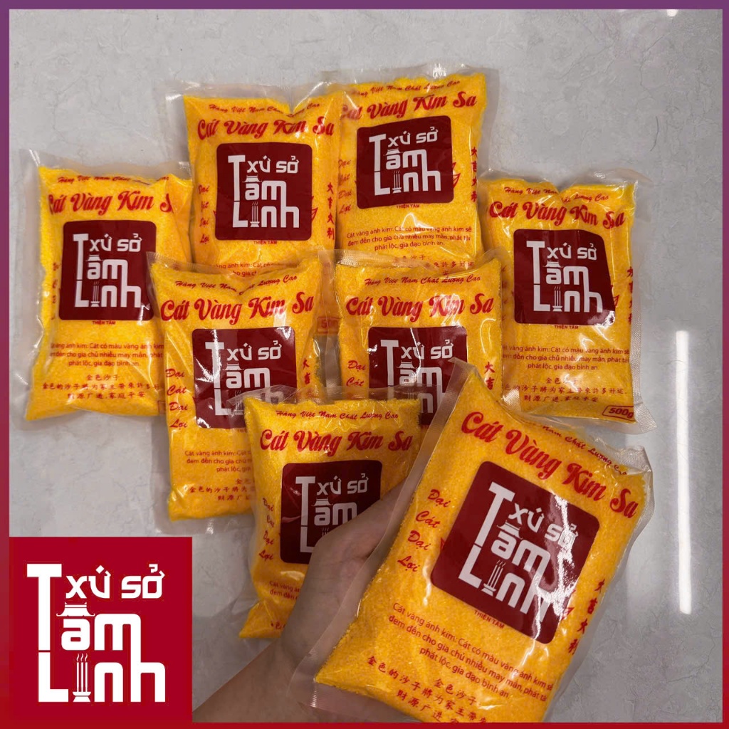 CÁT VÀNG KIM SA ĐỂ LƯ HƯƠNG HÀNG LOẠI 1 KHÔNG LEM, KHÔNG RA MÀU BỊCH 500G CẦU TÀI LỘC ĐẠI CÁT