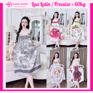 Đầm váy ngủ 2 dây cánh tiên lụa mềm mịn mát thiết kế xòe rộng 65V04, váy đầm đồ ngủ nữ mặc nhà dễ thương sang chảnh