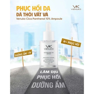 Serum Venuko Cica Panthenol 10% – B5 Cấp Ẩm Sâu, Mịn, Kiềm Dầu, có chai mini