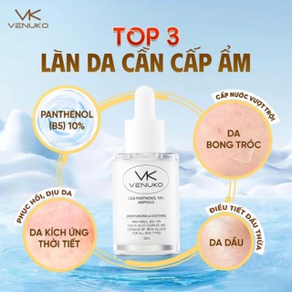Serum Venuko Cica Panthenol 10% – B5 Cấp Ẩm Sâu, Mịn, Kiềm Dầu, có chai mini
