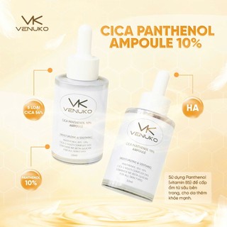 Serum Venuko Cica Panthenol 10% – B5 Cấp Ẩm Sâu, Mịn, Kiềm Dầu, có chai mini