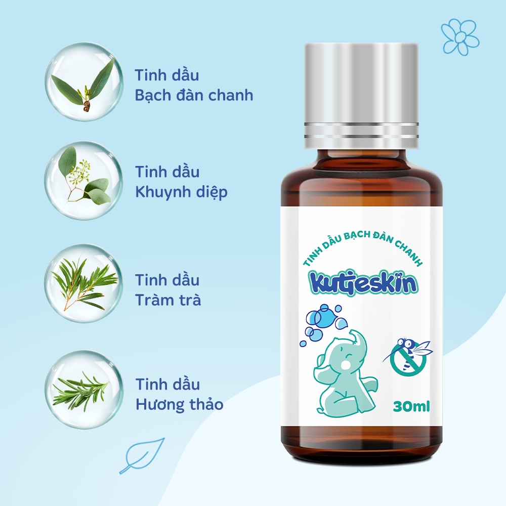 Tinh dầu bạch đàn chanh Kutieskin 30ml Cho Bé giúp đuổi muỗi, giữ ấm cơ thể