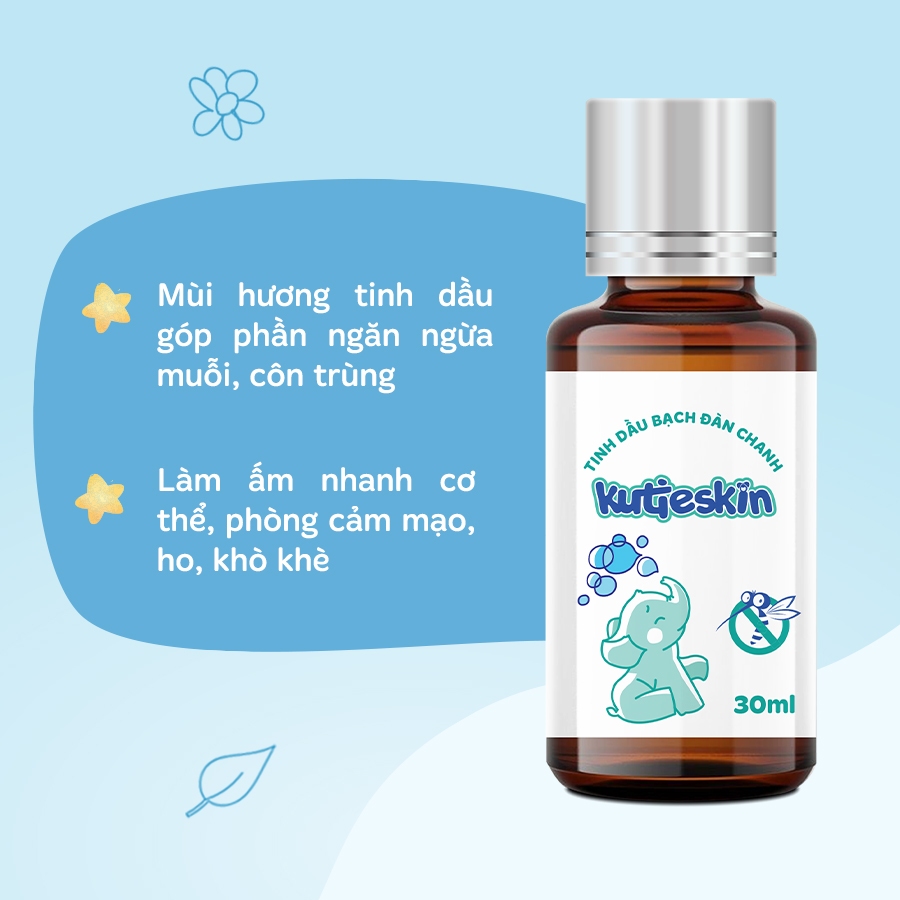 Tinh dầu bạch đàn chanh Kutieskin 30ml Cho Bé giúp đuổi muỗi, giữ ấm cơ thể
