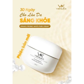 Kem Dưỡng Trắng Da Venuko Probio White Pure Cream+ – Sáng Khỏe, Căng Bóng, Phục Hồi Da- Có hộp mini