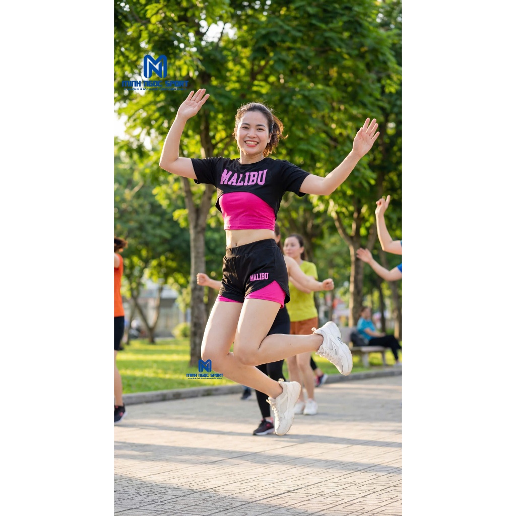 Bộ tập gym nữ nhảy erobic tập yoga đi biển siêu đẹp chất codanx thấm hút tốt tặng kèm mút ngực TS-03
