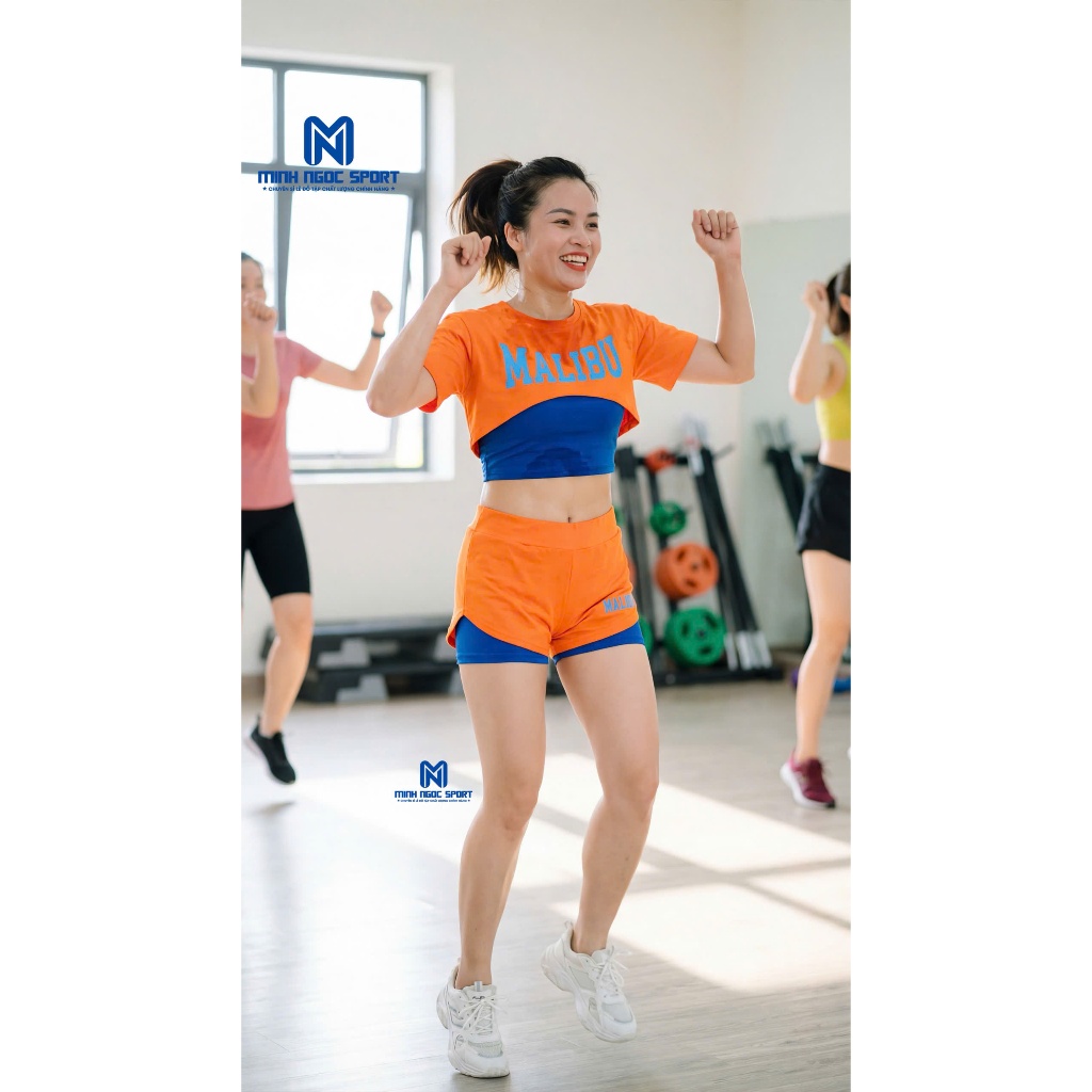 Bộ tập gym nữ nhảy erobic tập yoga đi biển siêu đẹp chất codanx thấm hút tốt tặng kèm mút ngực TS-03