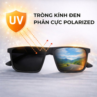 Kính Râm Phân Cực Nam Nữ Eye Plus 2231 Gọng Nhựa Nhám Cao Cấp,Mắt Kính Đen Chống Lóa UV400 Polarized