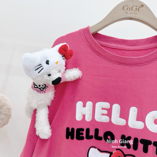 Áo Phông Loang Hồng Gấu 13De Marzo Kitty Chữ Nhung QC