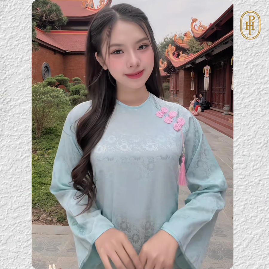 [TẶNG CHARM] Áo Dài Tết Dáng Suông Gấm Hoa Cúc, áo dài Tết nữ cách tân hottrend kèm quần lụa A1