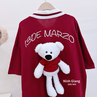 Áo Phông Gấu 13De Marzo Polo Kẻ Thể Thao Khoá Ngực QC