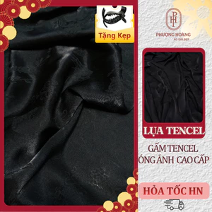 Vải Tencel Tơ Óng Màu Đen Tuyền