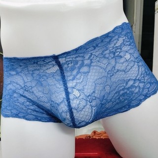 Q309 - Quần boxer ren xanh dương for men