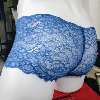 Q309 - Quần boxer ren xanh dương for men