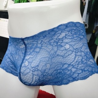 Q309 - Quần boxer ren xanh dương for men