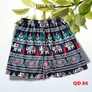 Combo 2 quần đùi thổ cẩm, vải lanh mát mẻ , quần đi biển, BIGSIZE, UNISEX