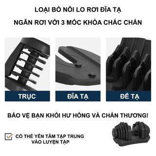 Tạ tay điều chỉnh xoay tay cầm 40kg (quả) - bộ 80kg mẫu mới nhất năm 2026, tập gym tại nhà thay thế 17in1, nhanh chóng
