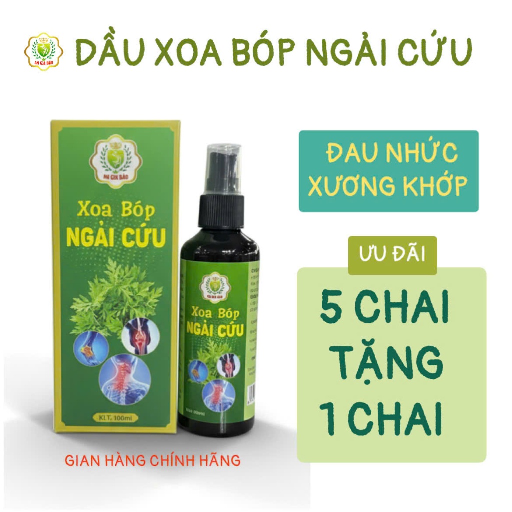 [Combo mua 5 tặng 1] Xoa bóp ngải cứu - dầu xoa bóp giảm đau nhức xương khớp tê bì tay chân