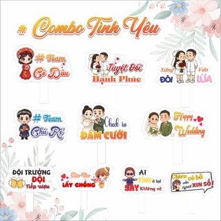 Combo 10 Hashtag Cầm Tay Đám Cưới